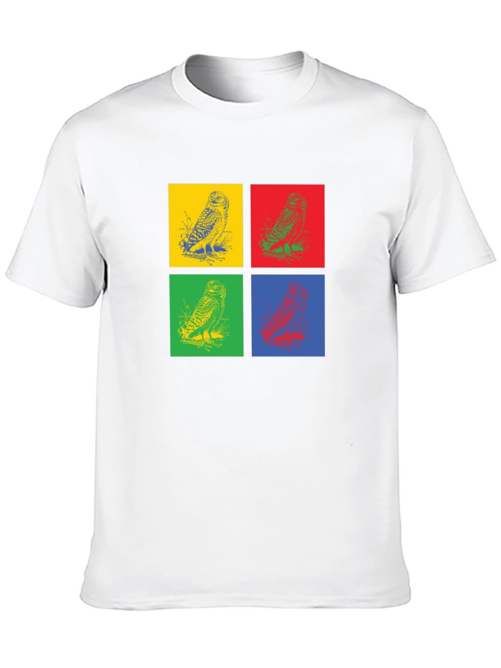 Owl Pop Art Graphic Black T-Shirt
