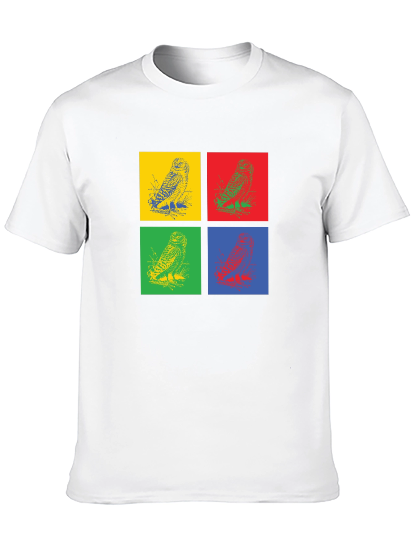 Owl Pop Art Graphic Black T-Shirt