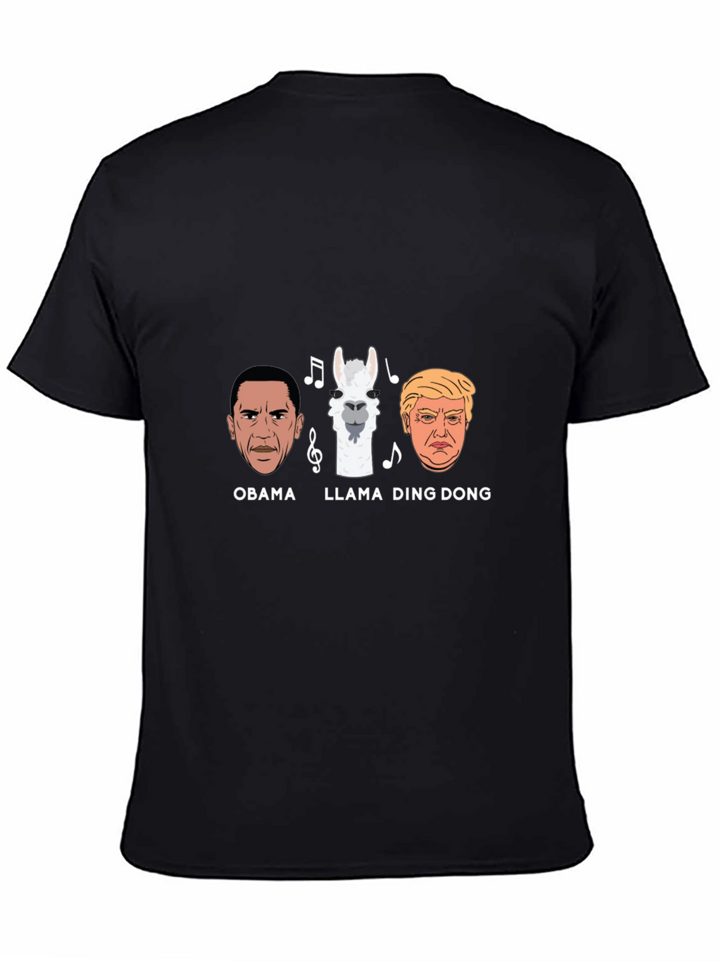 Obama Llama Ding Dong Black T-Shirt