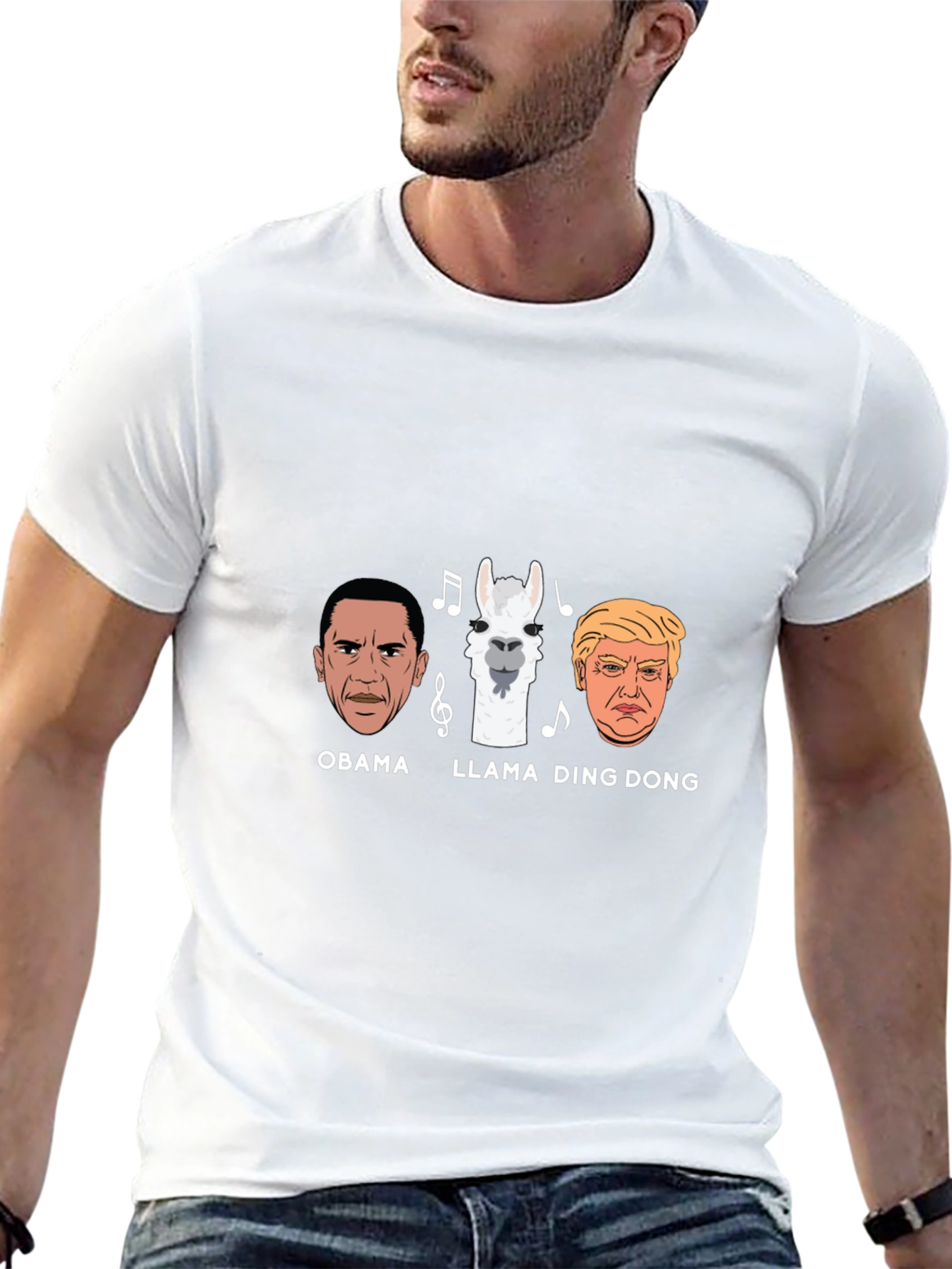 Obama Llama Ding Dong Black T-Shirt