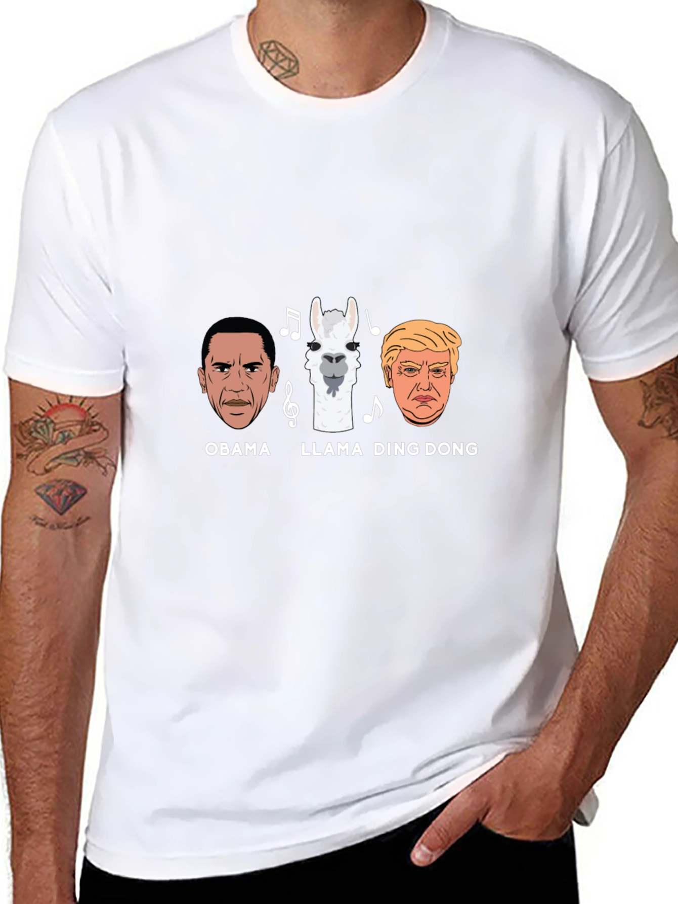 Obama Llama Ding Dong Black T-Shirt