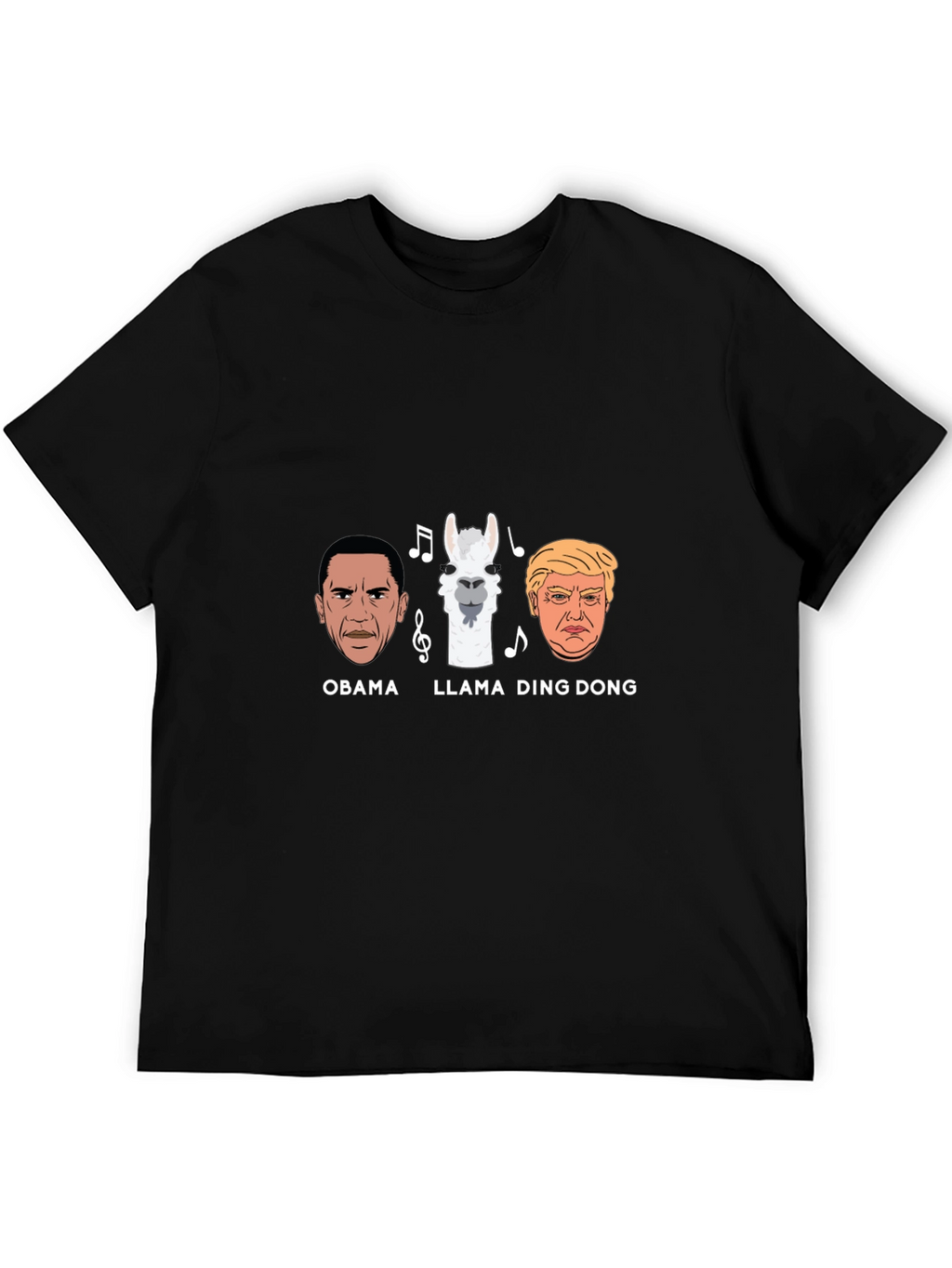 Obama Llama Ding Dong Black T-Shirt