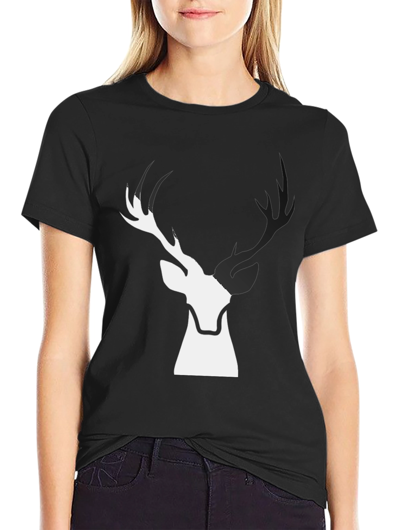Deer Graphic Black T-Shirt