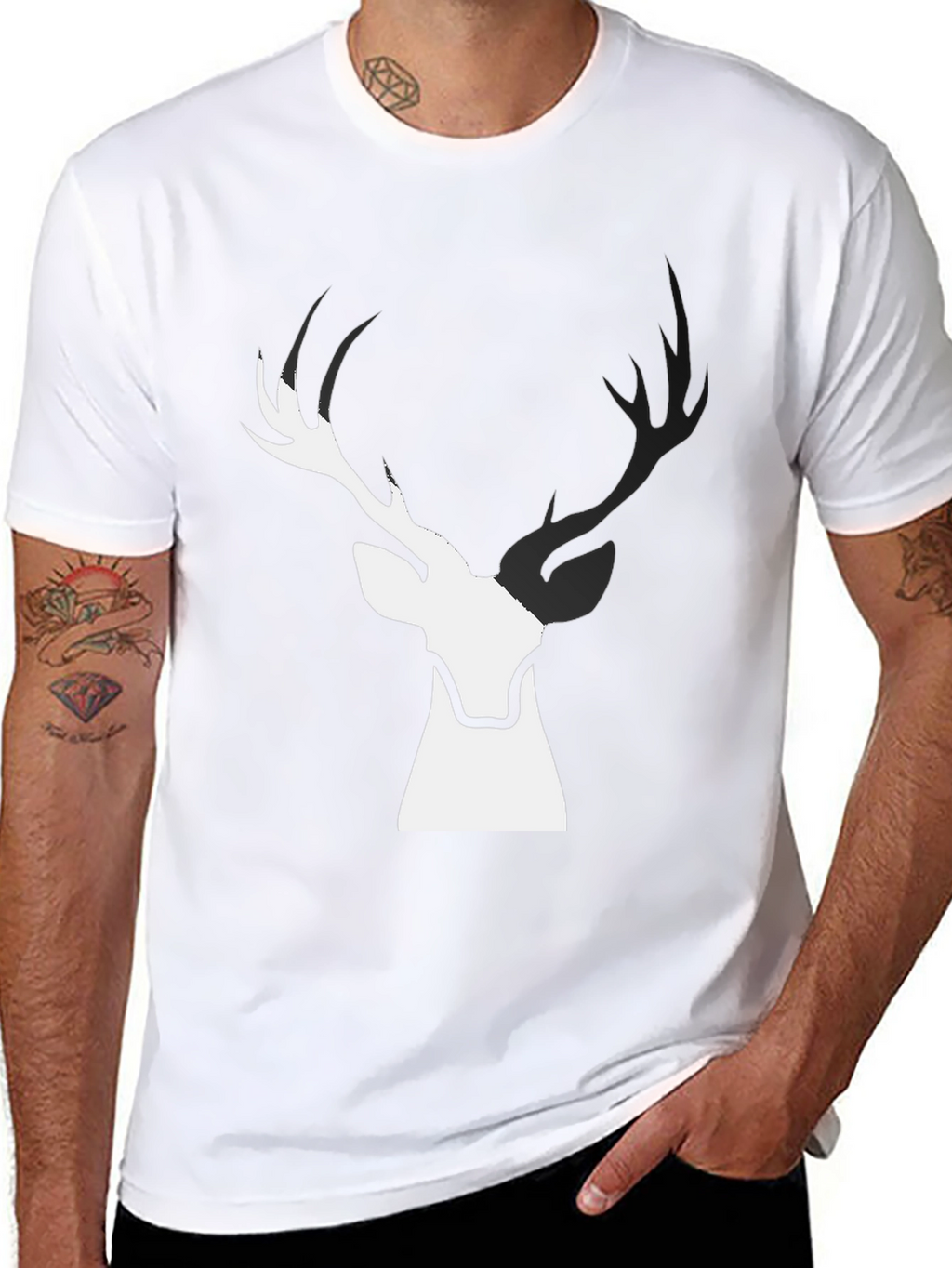 Deer Graphic Black T-Shirt