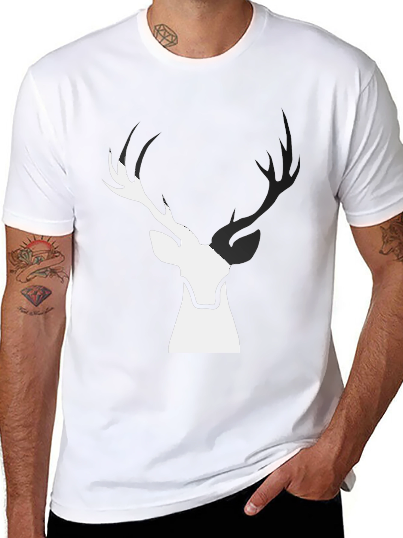 Deer Graphic Black T-Shirt