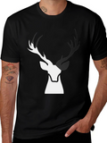 Deer Graphic Black T-Shirt