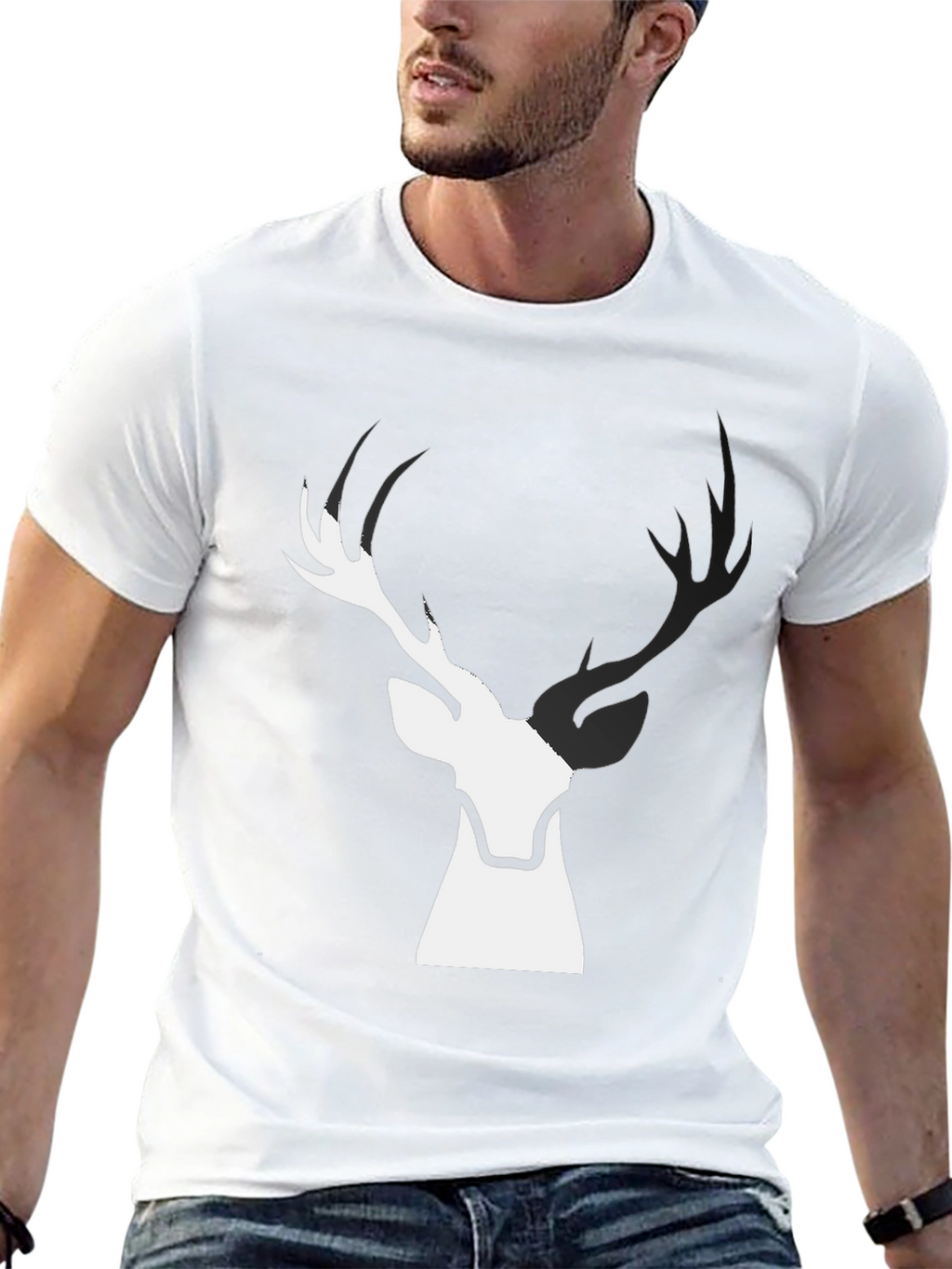 Deer Graphic Black T-Shirt