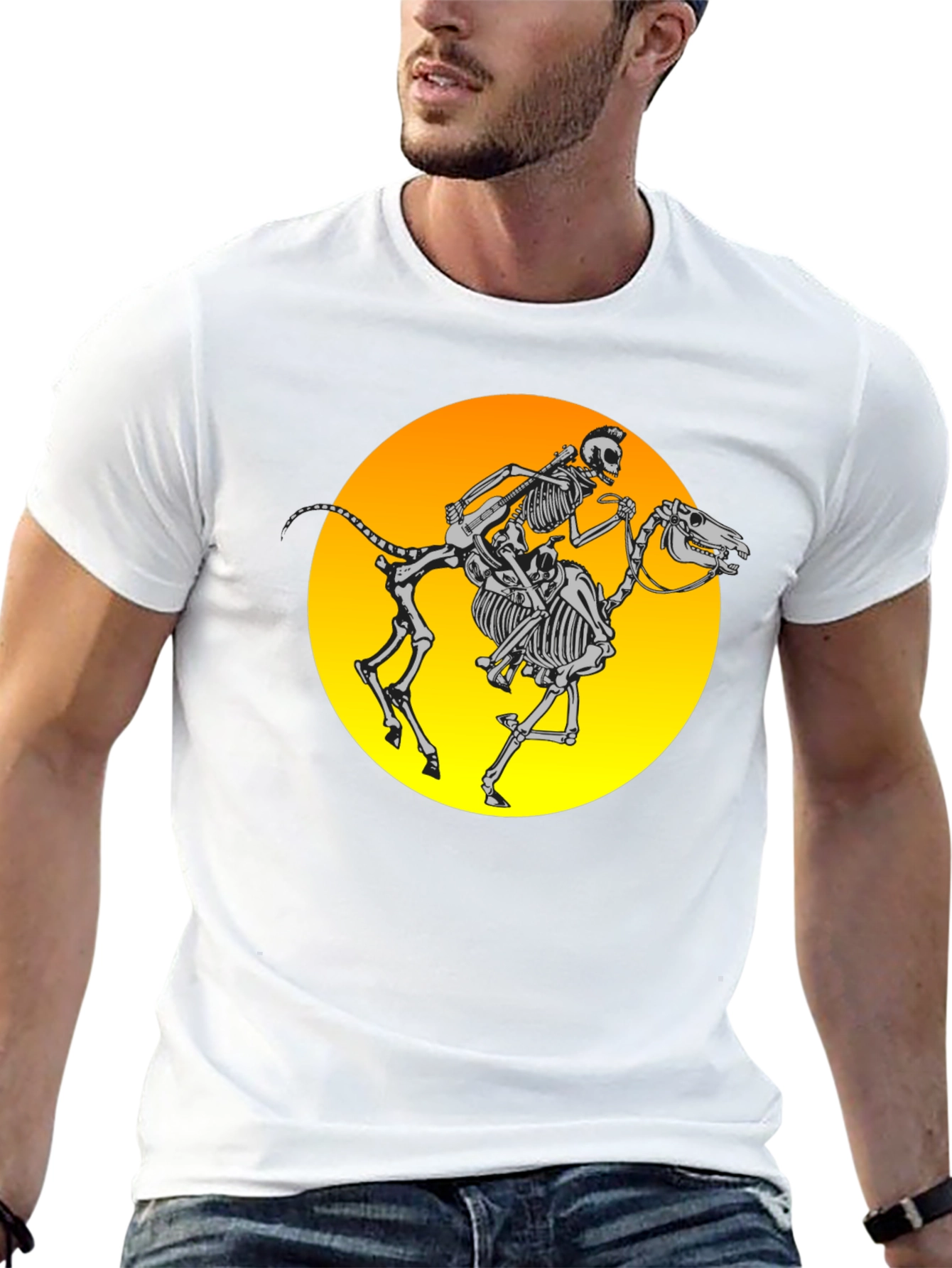 Skeleton Rider Graphic Tee - Black
