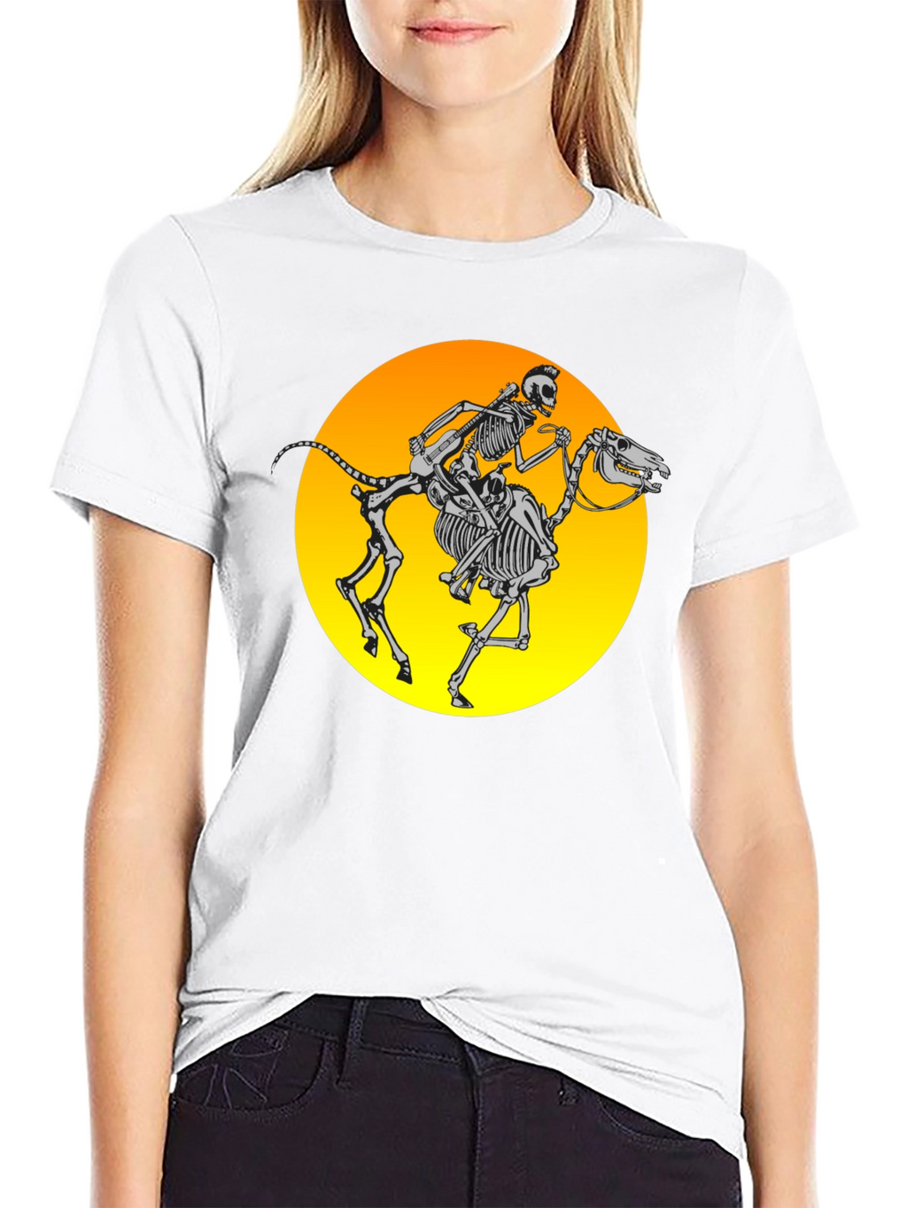 Skeleton Rider Graphic Tee - Black