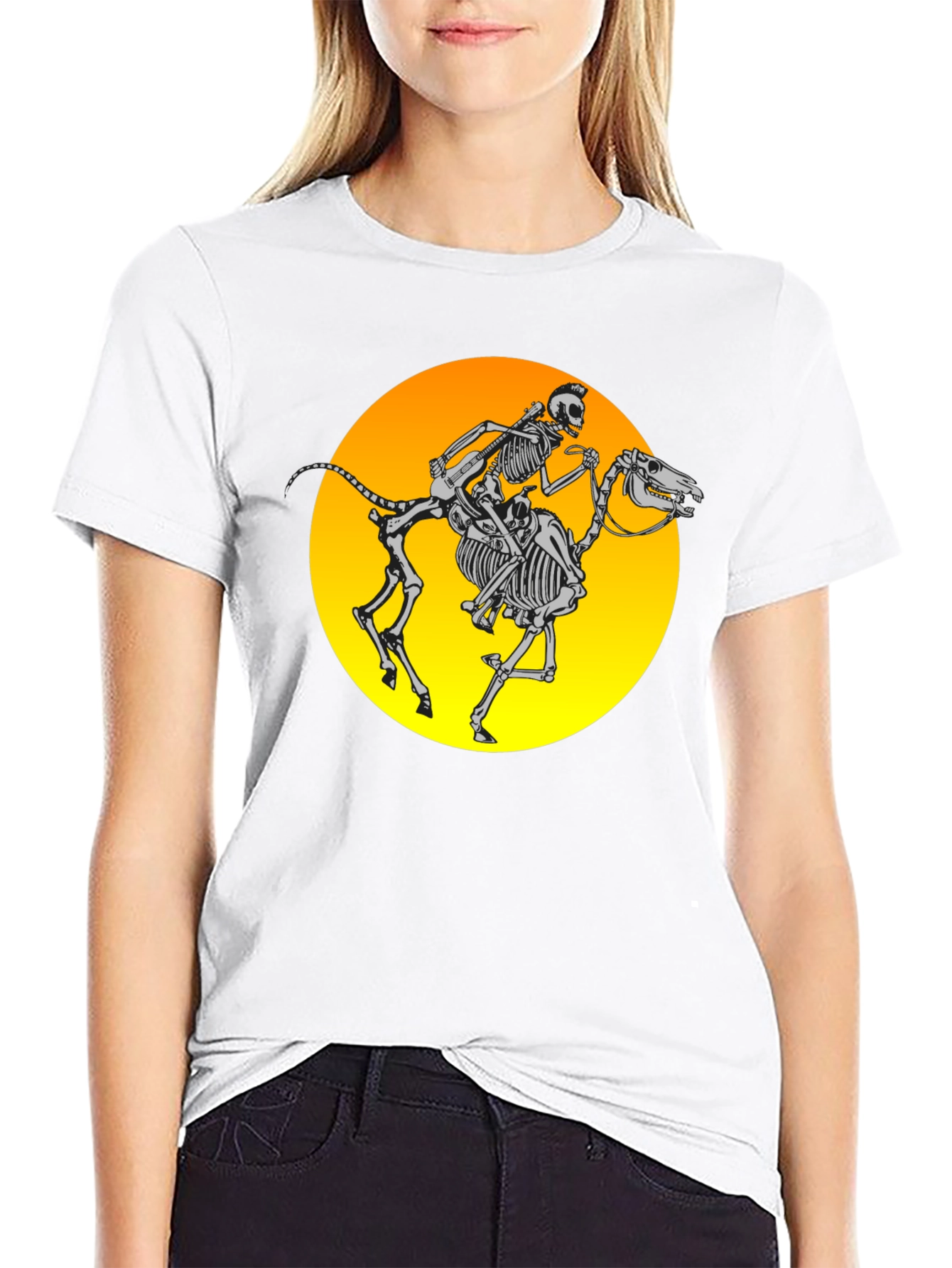 Skeleton Rider Graphic Tee - Black
