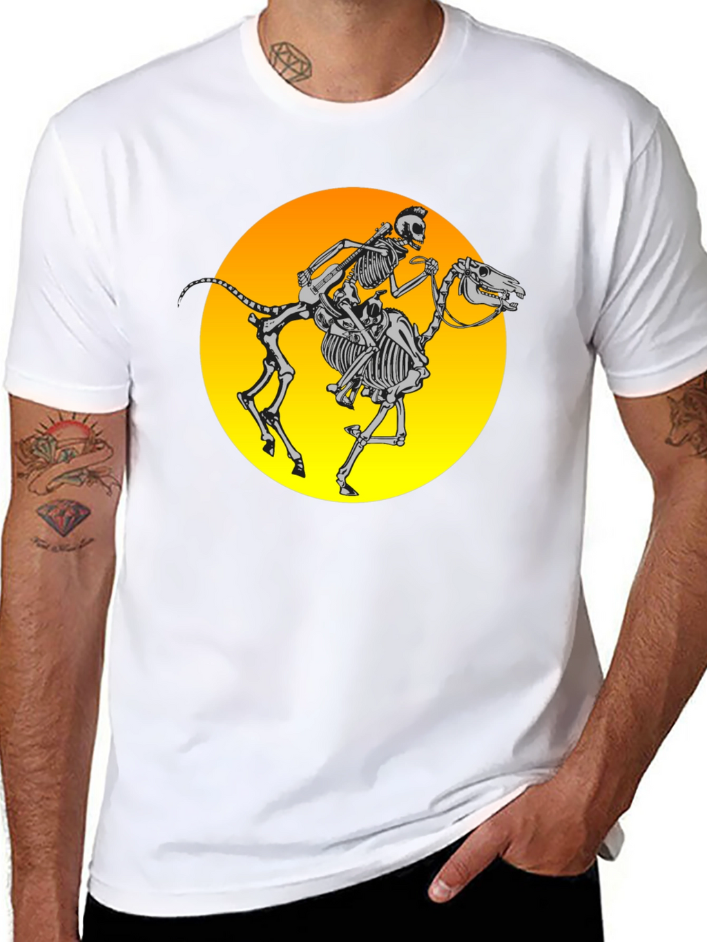 Skeleton Rider Graphic Tee - Black