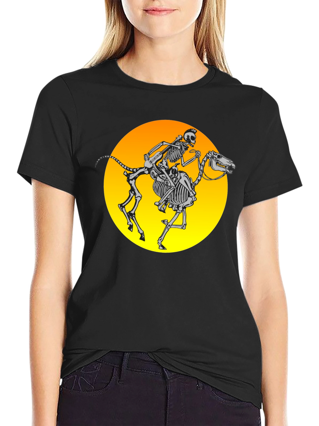 Skeleton Rider Graphic Tee - Black