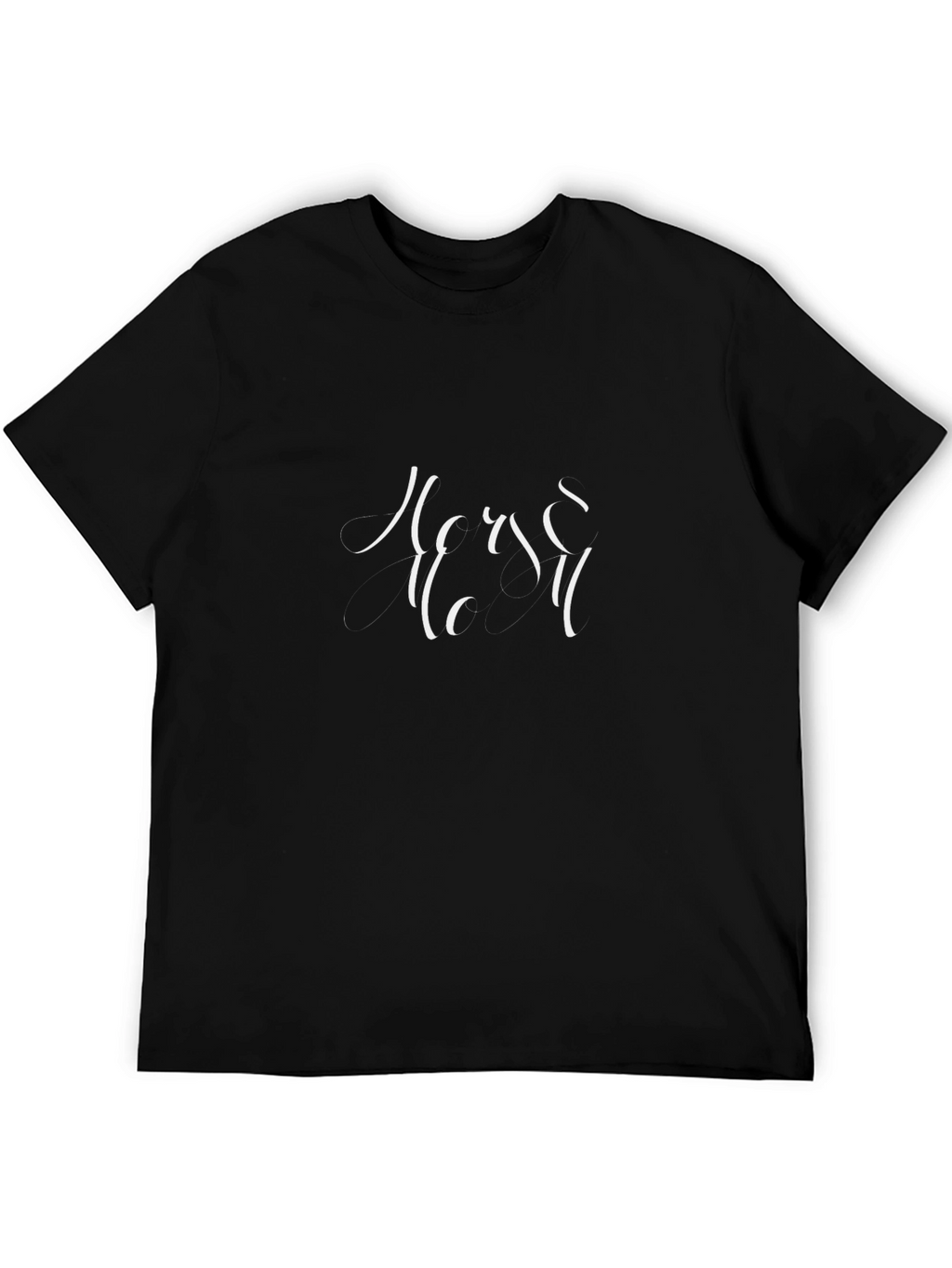 Elegant Black T-Shirt with Artistic White Print
