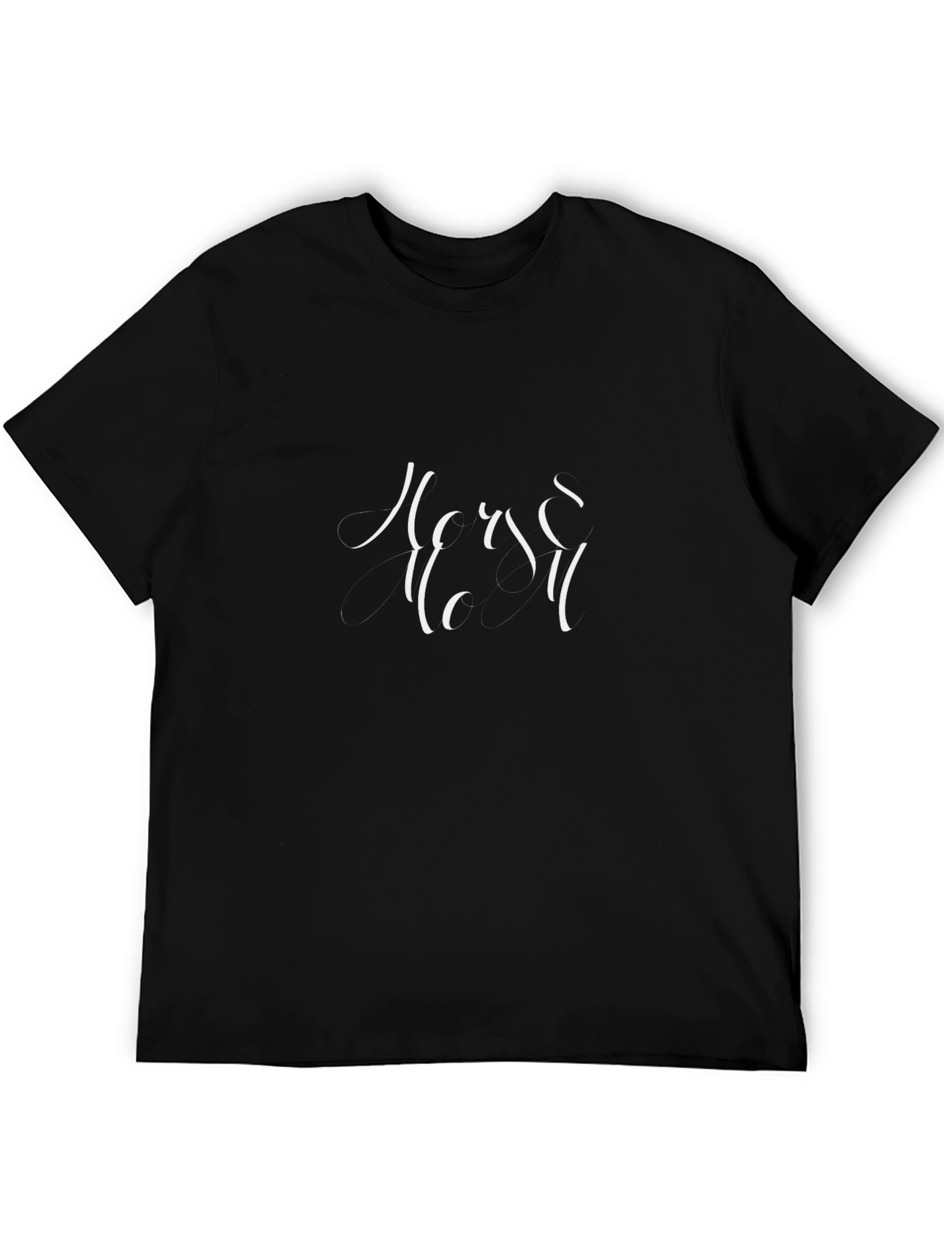 Elegant Black T-Shirt with Artistic White Print