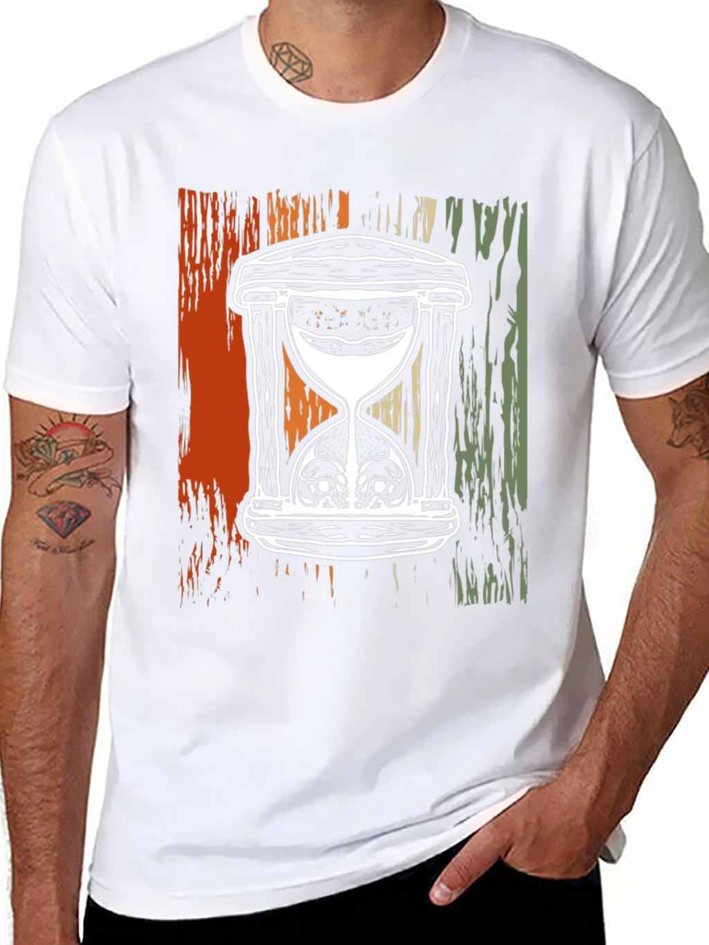 Skull Hourglass Graphic T-Shirt - Deathly Time