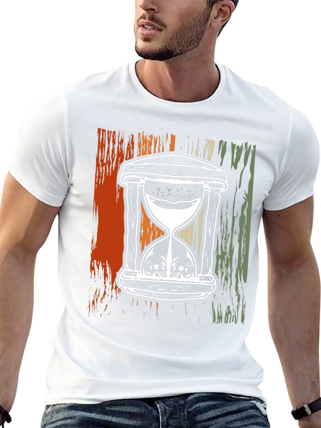 Skull Hourglass Graphic T-Shirt - Deathly Time