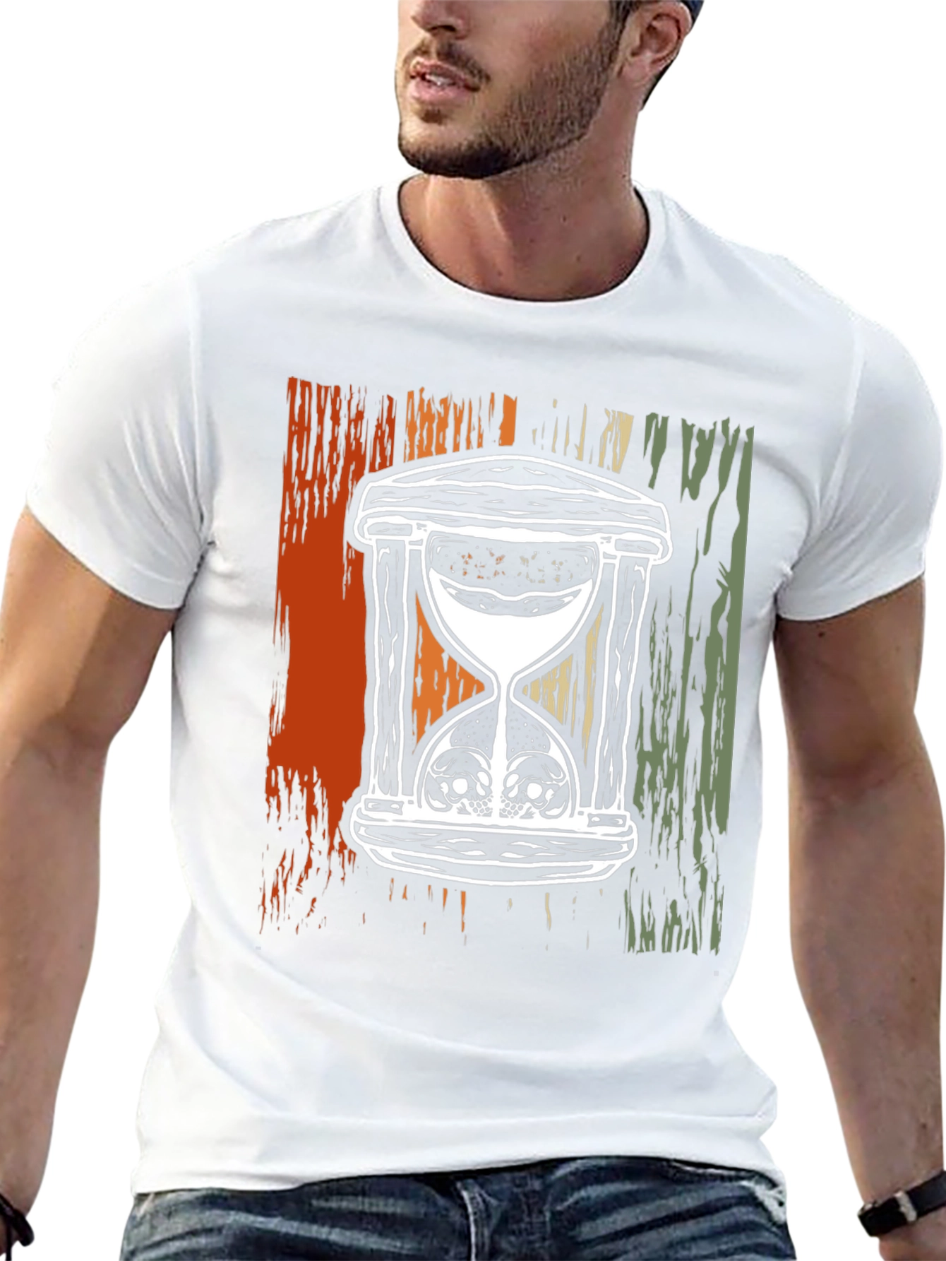 Skull Hourglass Graphic T-Shirt - Deathly Time
