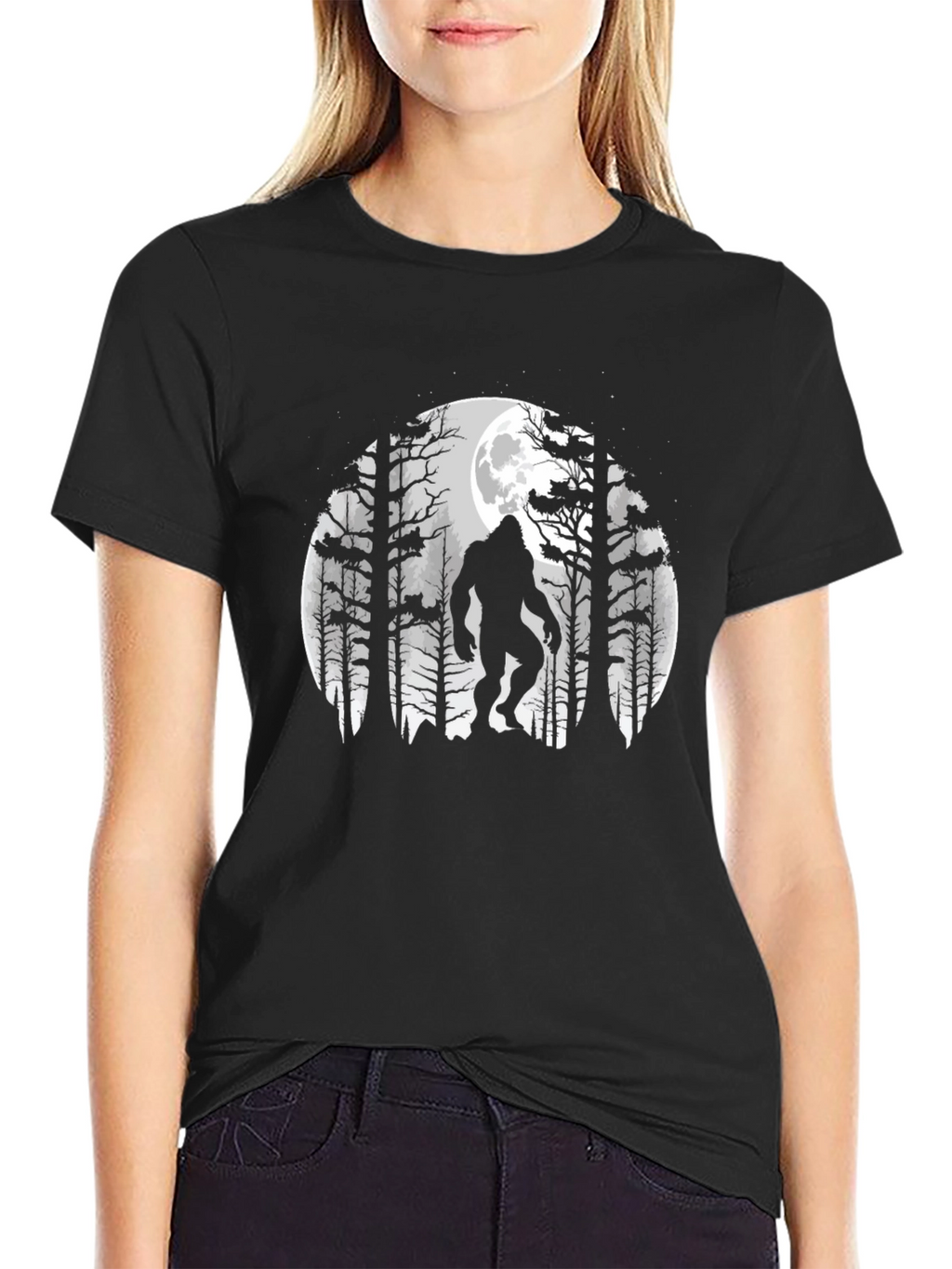 Bigfoot Moon Silhouette T-Shirt