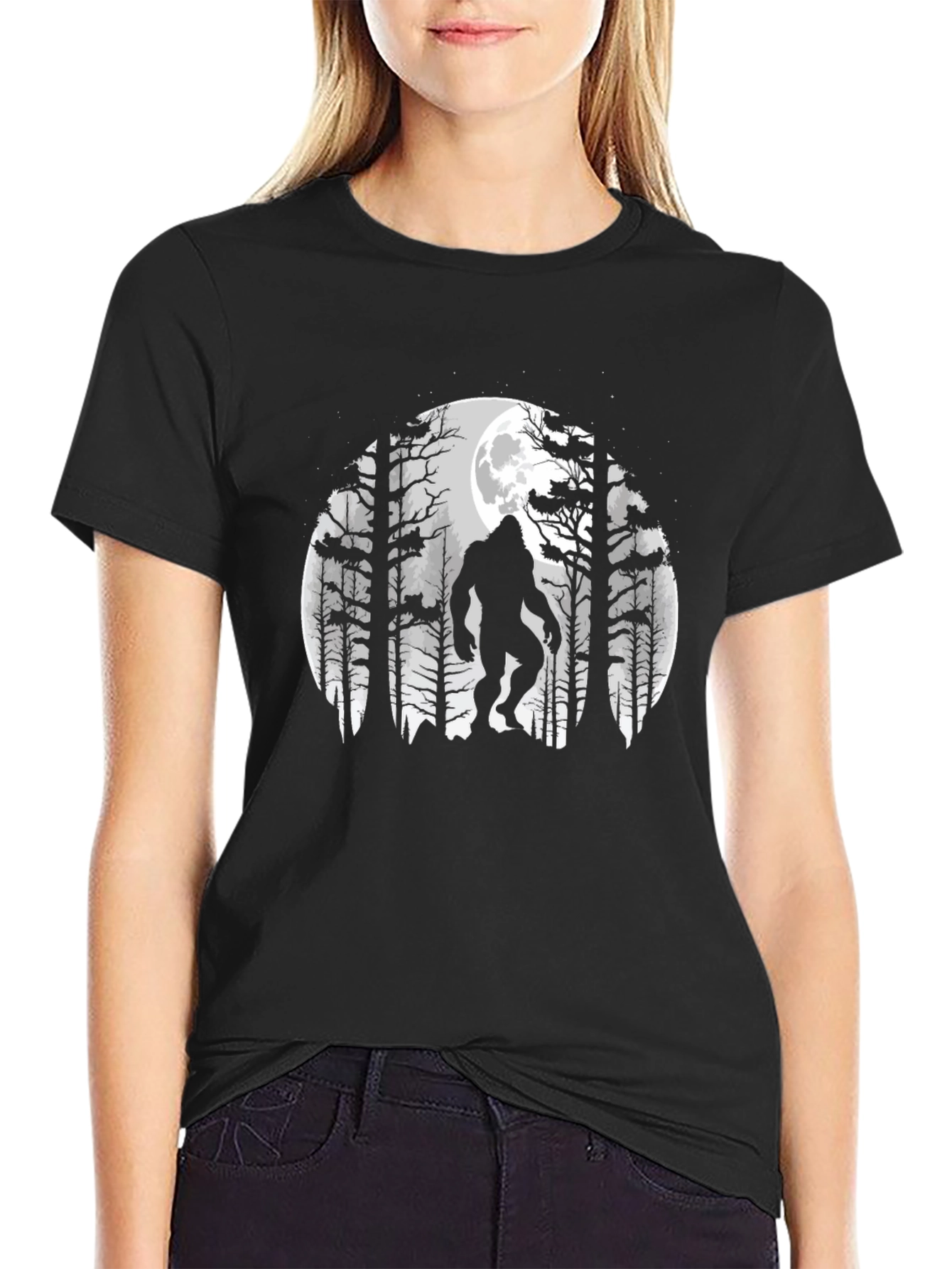Bigfoot Moon Silhouette T-Shirt