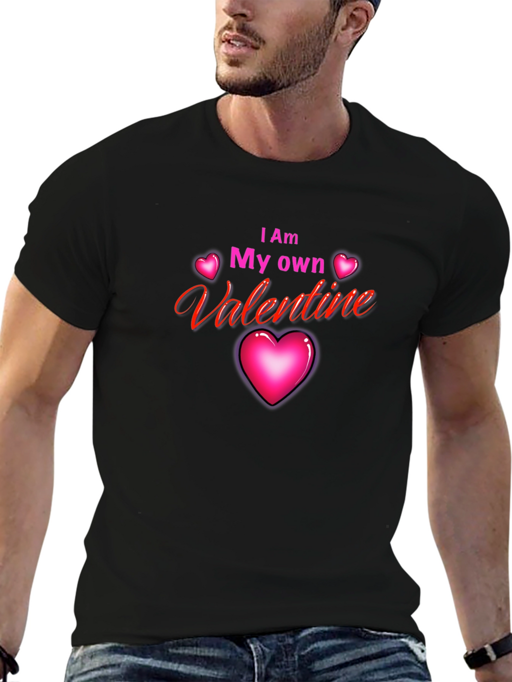 I Am My Own Valentine Black T-Shirt