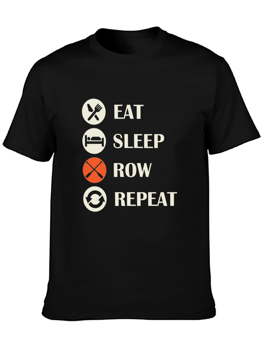 Eat Sleep Row Repeat Black T-Shirt