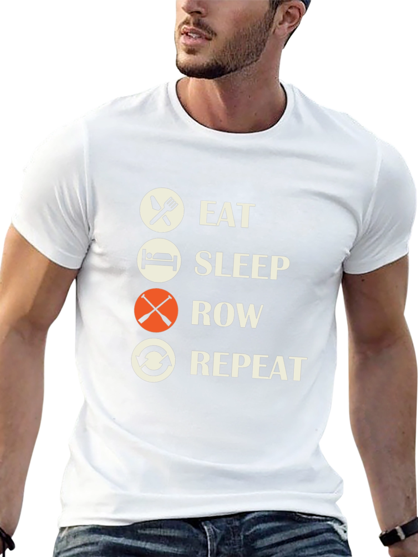 Eat Sleep Row Repeat Black T-Shirt