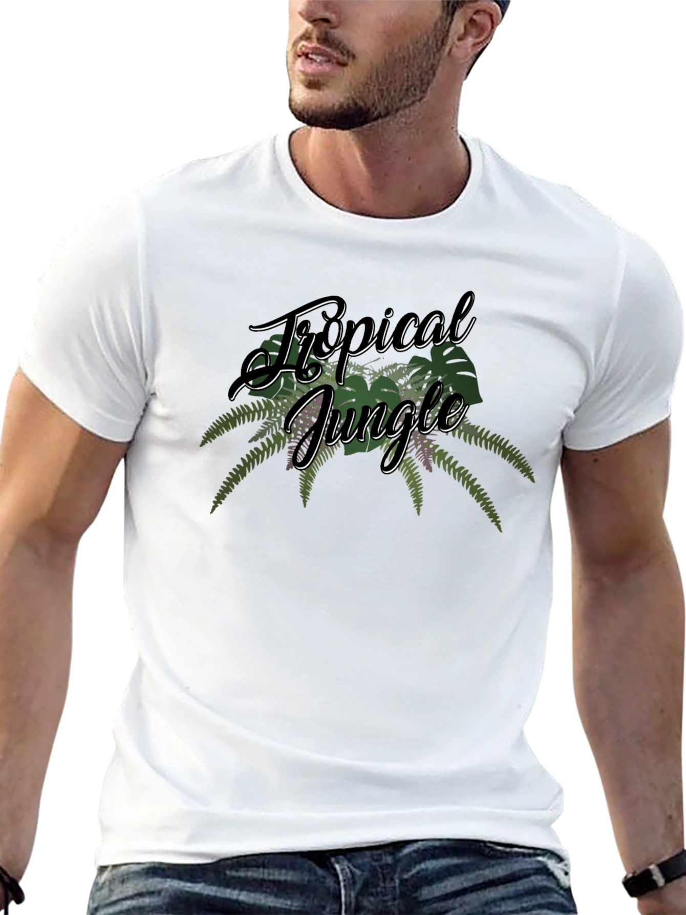 Tropical Jungle Graphic T-Shirt - Black Tee