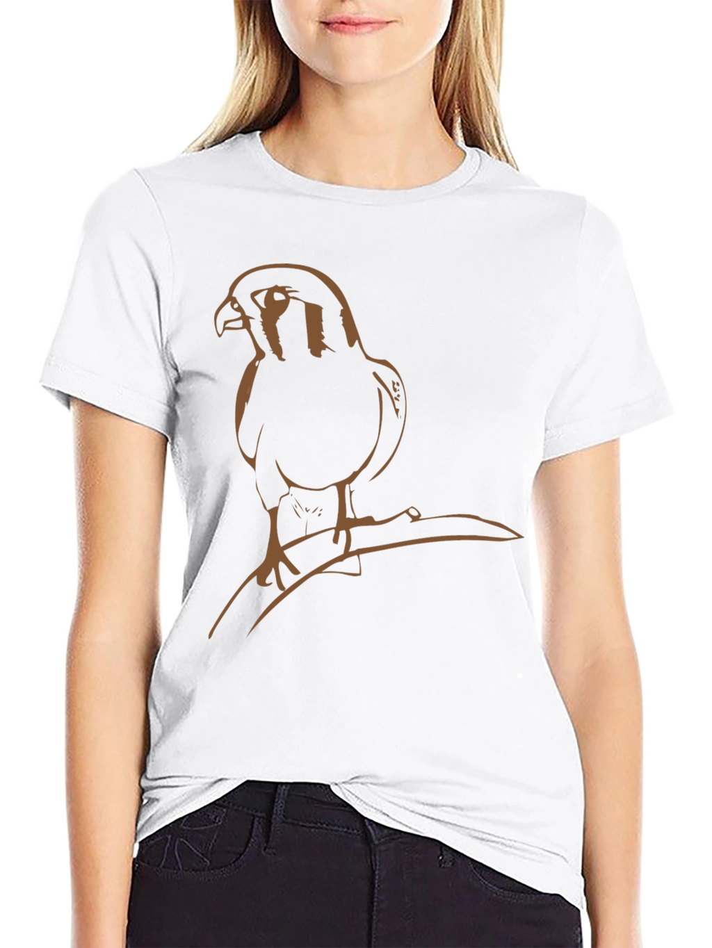 Hawk Graphic Tee - Stylish Bird Print T-Shirt