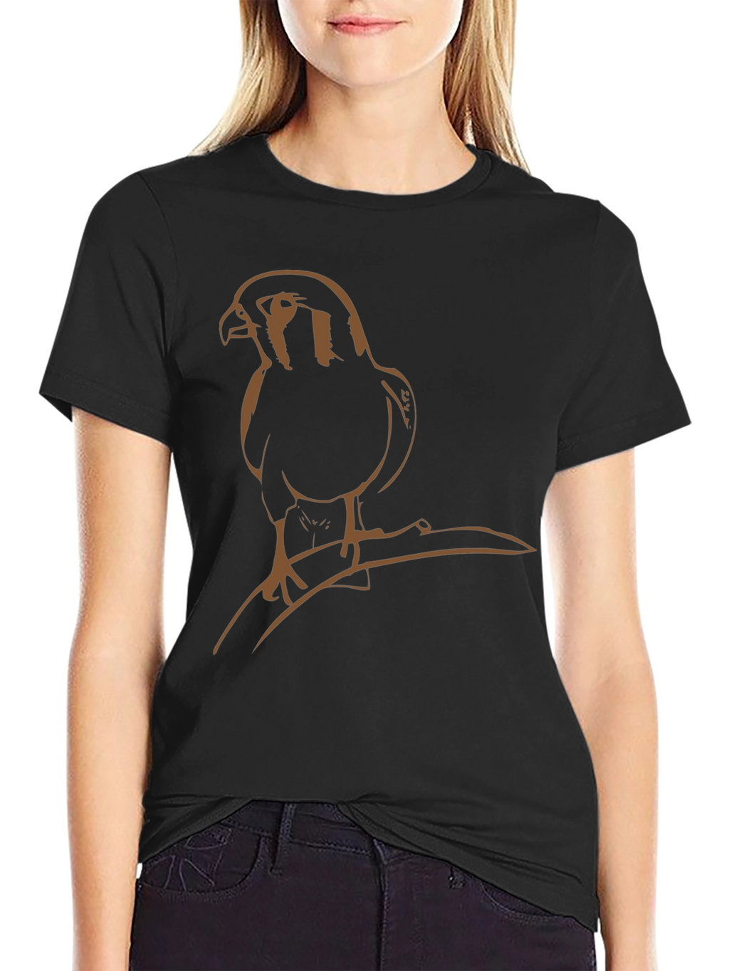Hawk Graphic Tee - Stylish Bird Print T-Shirt