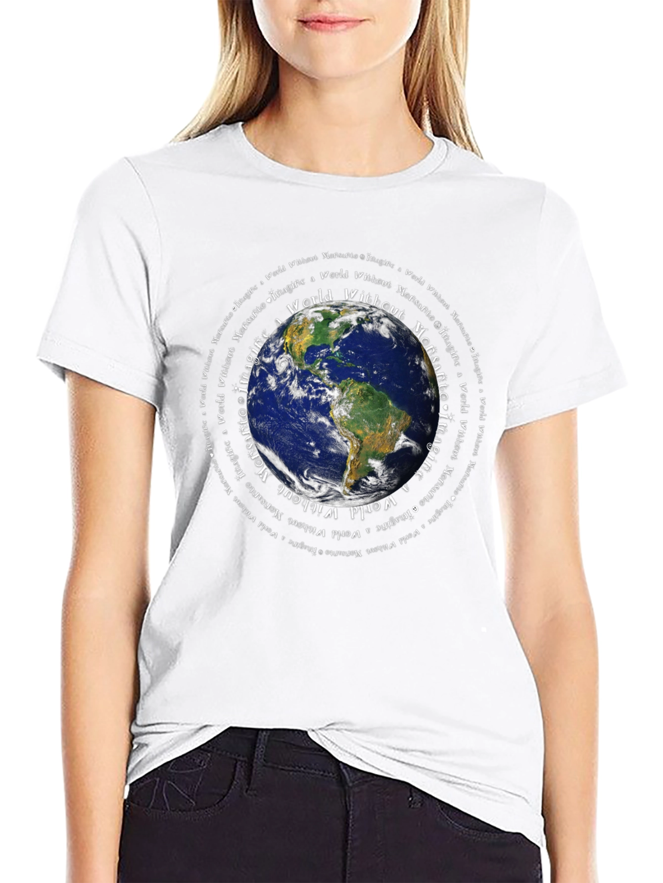 Imagine a World Without Monsanto Earth Graphic T-Shirt
