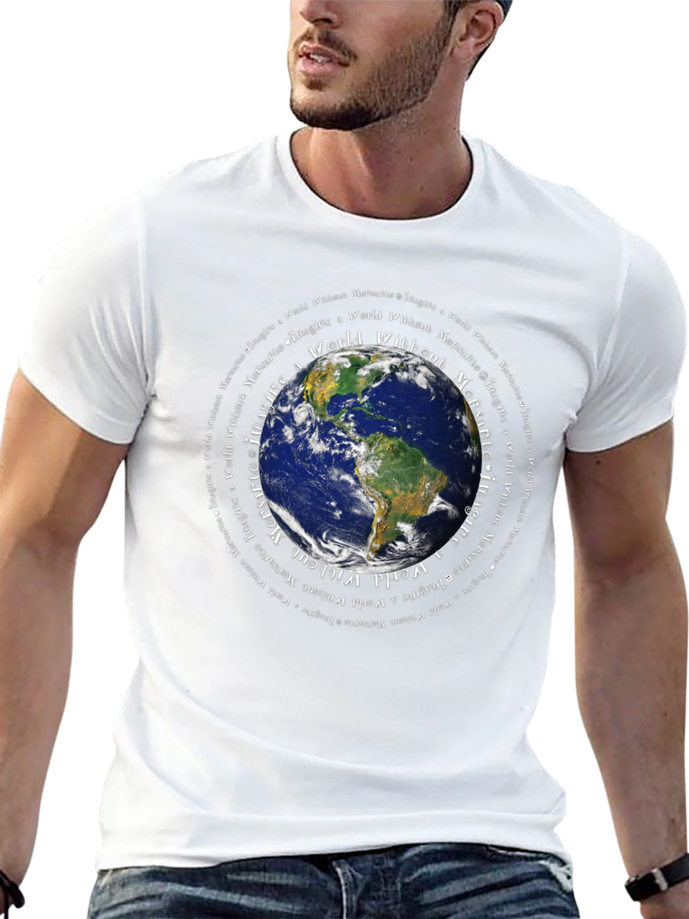 Imagine a World Without Monsanto Earth Graphic T-Shirt