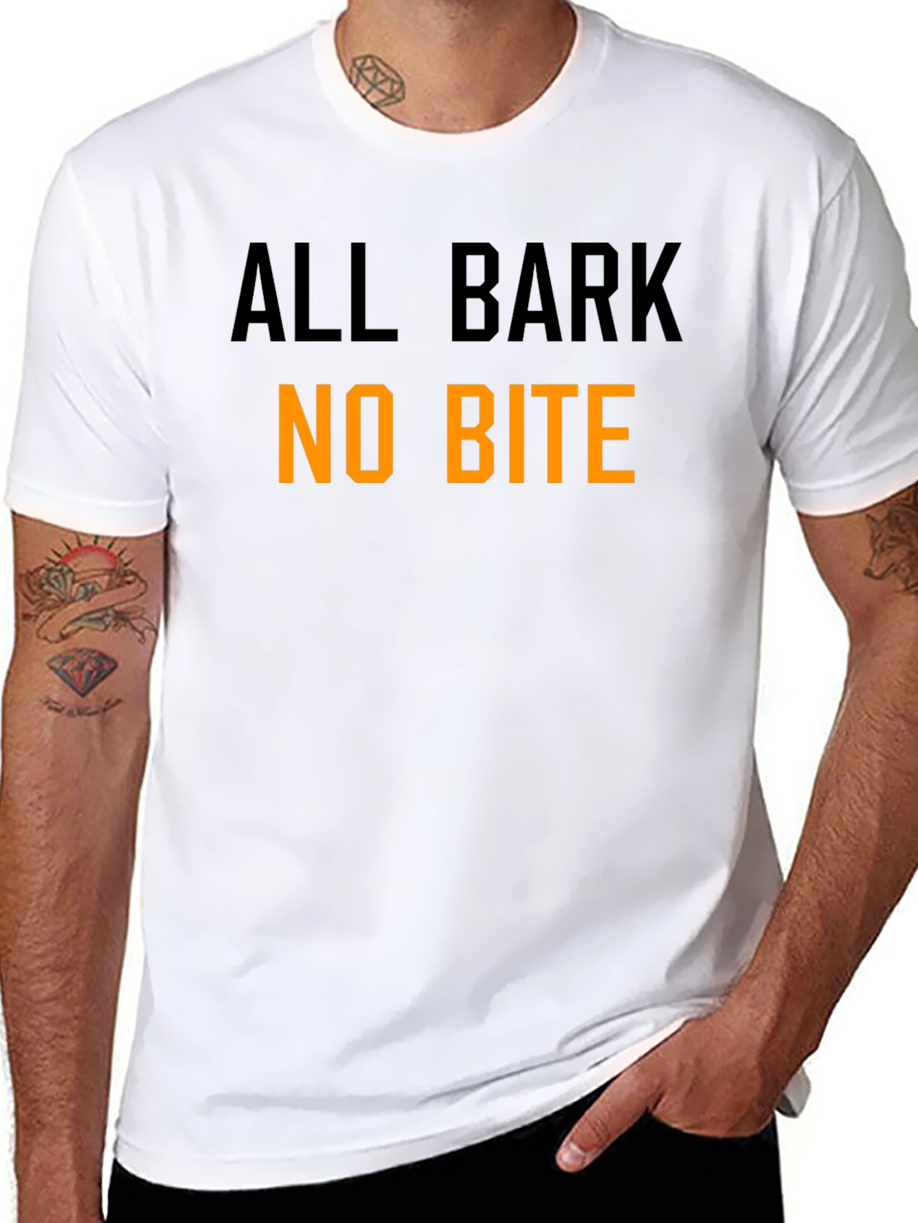 All Bark No Bite Graphic Tee - Black Cotton