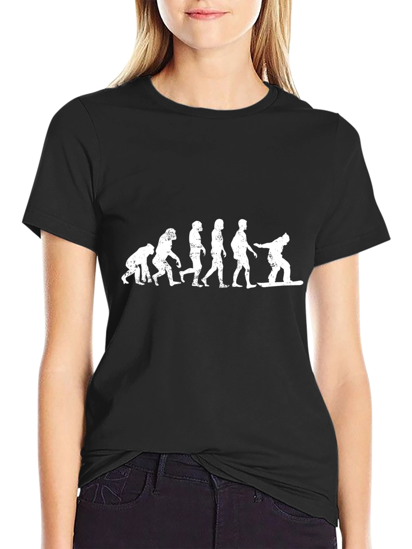 Evolution of Snowboarding T-Shirt - Black Graphic Tee