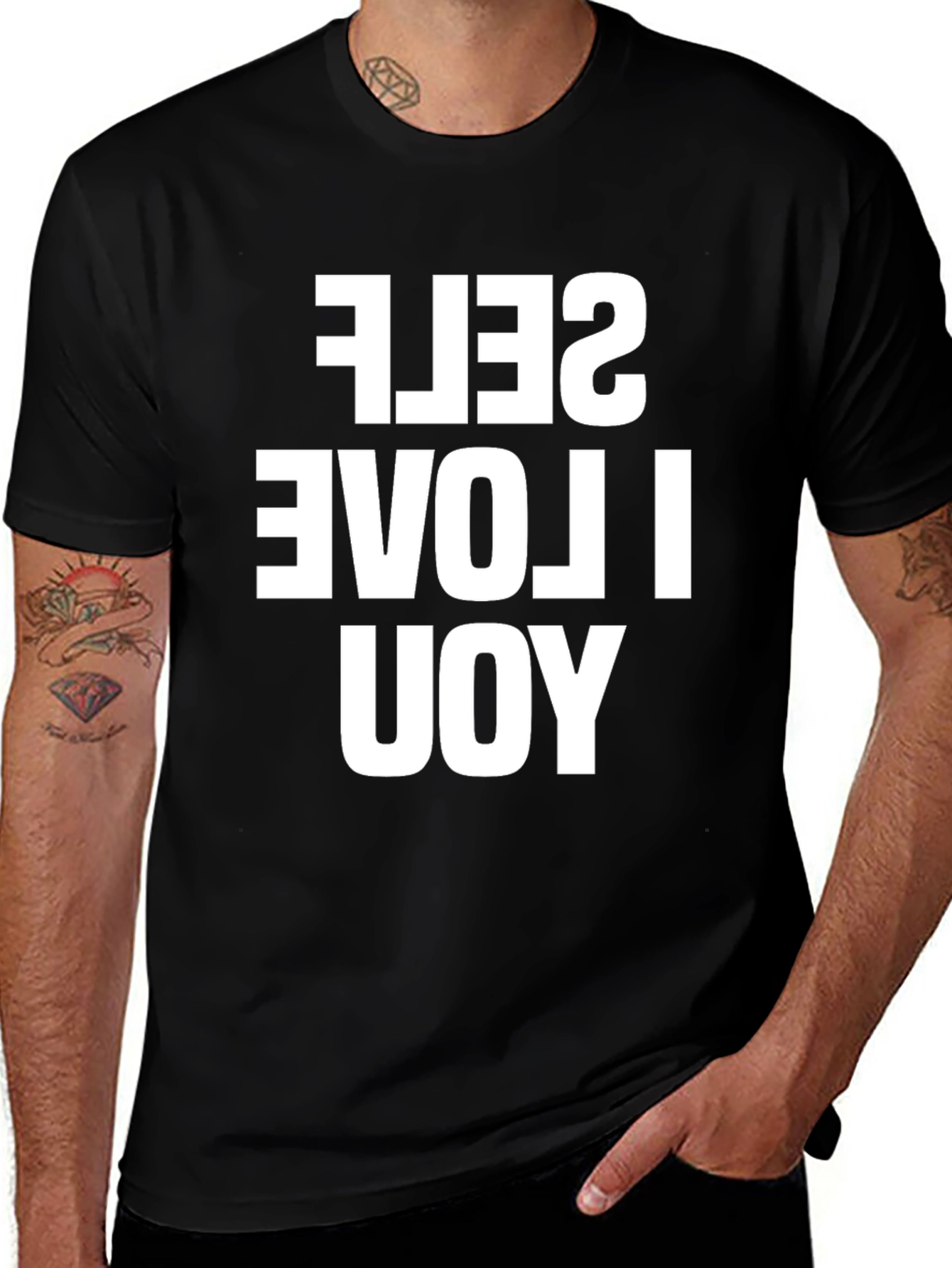 I Love Yourself Reversible Print T-Shirt