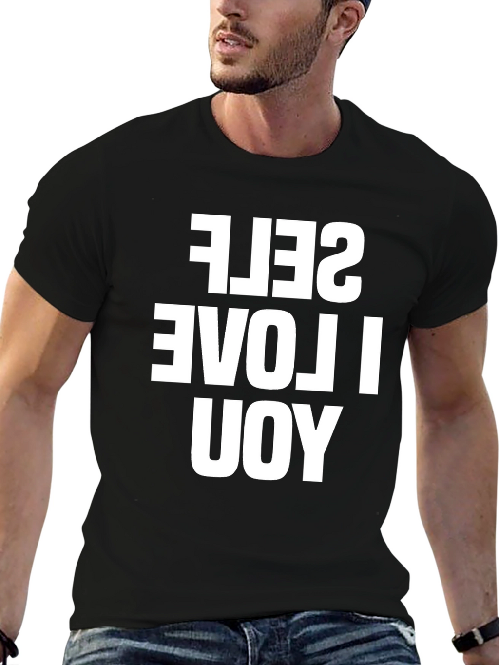 I Love Yourself Reversible Print T-Shirt