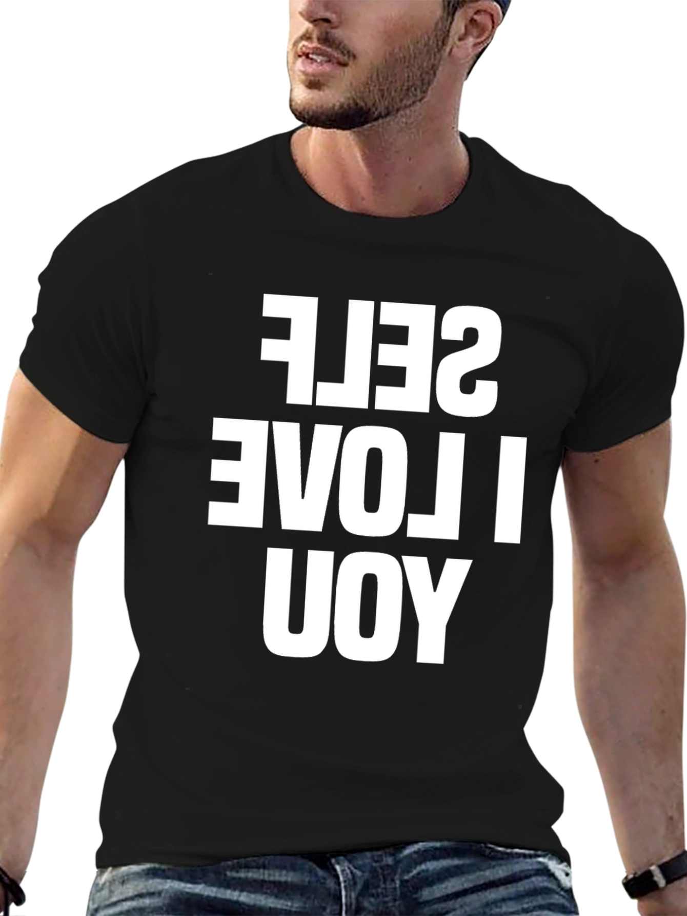 I Love Yourself Reversible Print T-Shirt