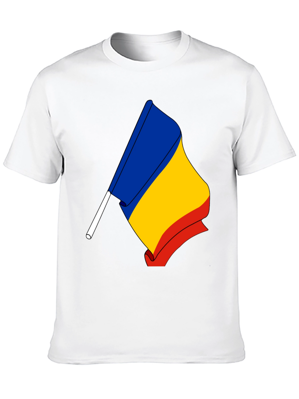 Romania Flag Graphic T-Shirt - Black