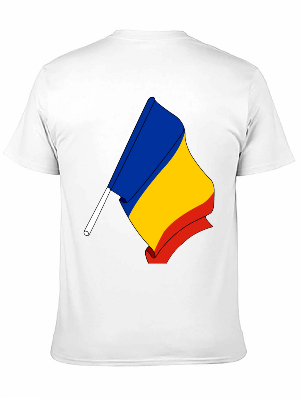 Romania Flag Graphic T-Shirt - Black
