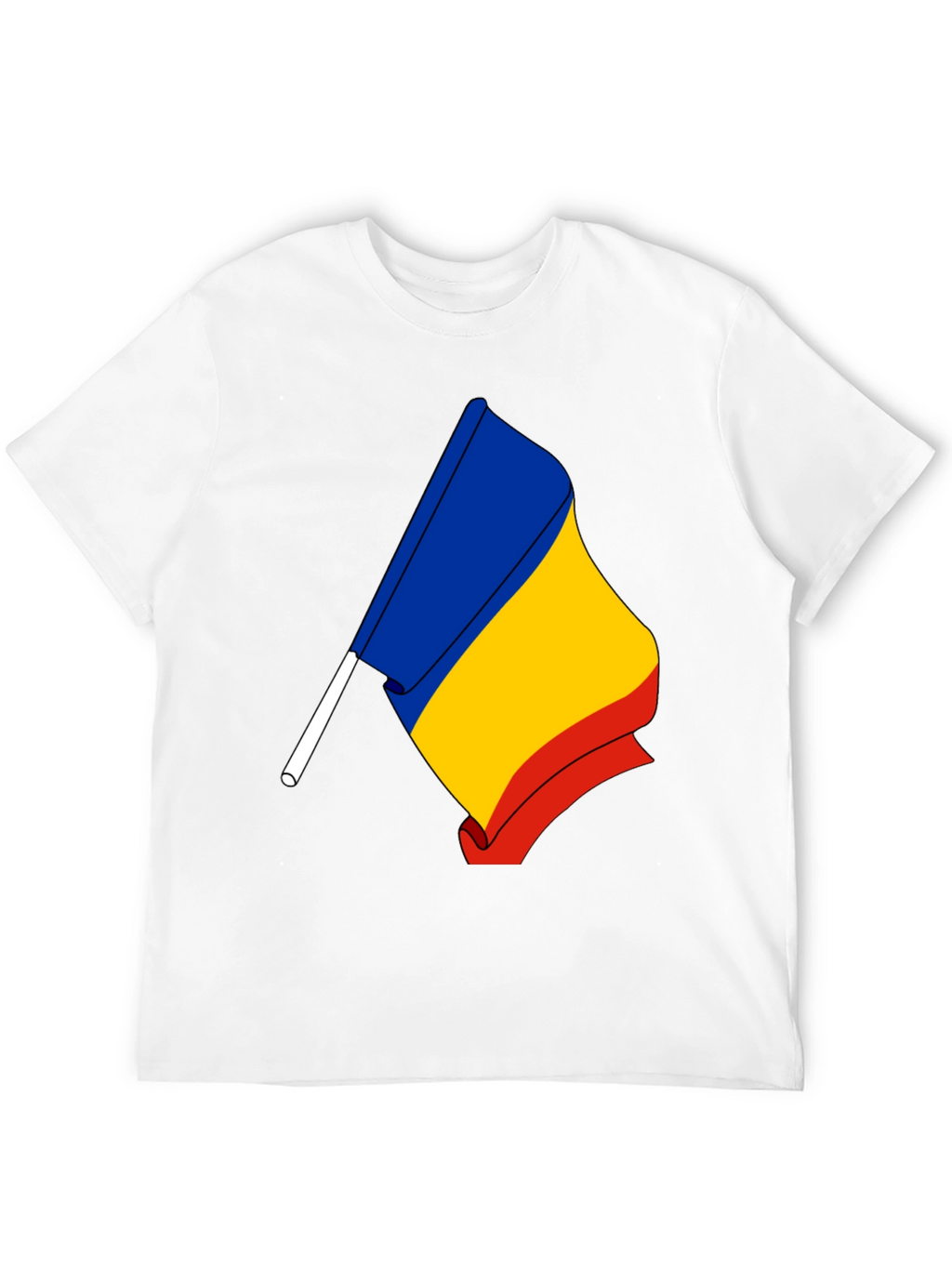 Romania Flag Graphic T-Shirt - Black