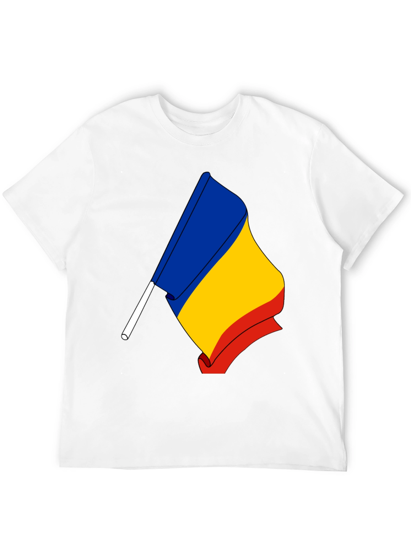 Romania Flag Graphic T-Shirt - Black
