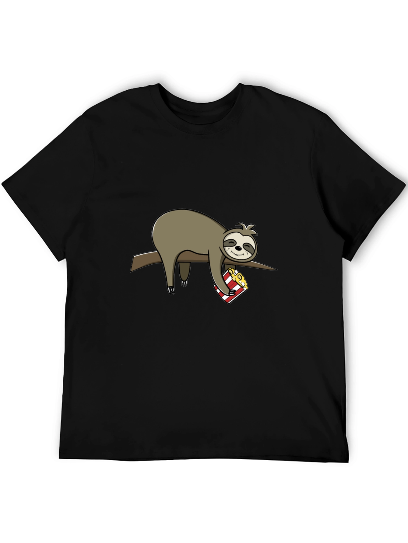 Sloth Popcorn T-Shirt: Lazy Movie Night Tee