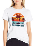 Retro Summer Palm Tree Graphic T-Shirt