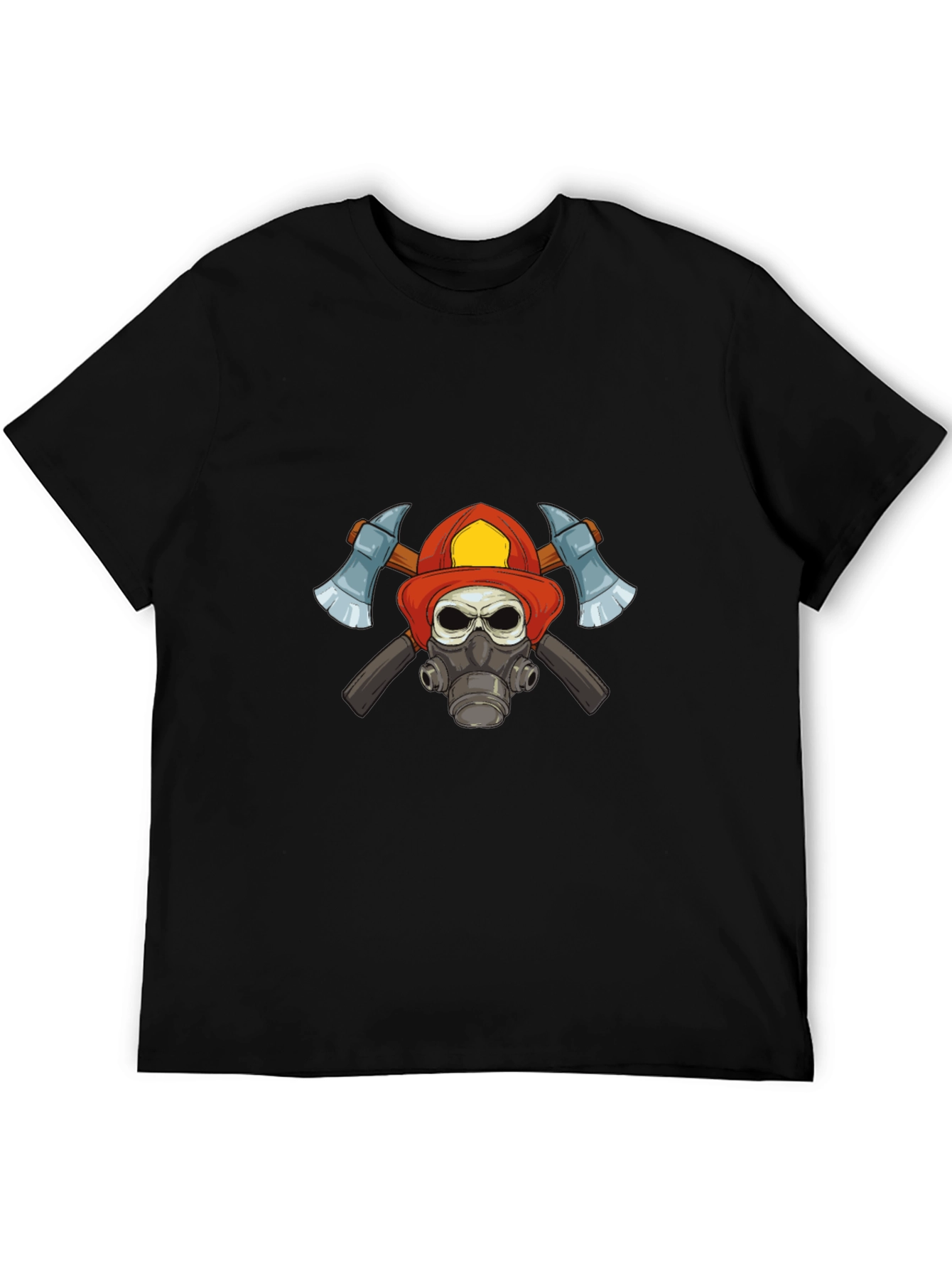 Firefighter Skull Graphic T-Shirt