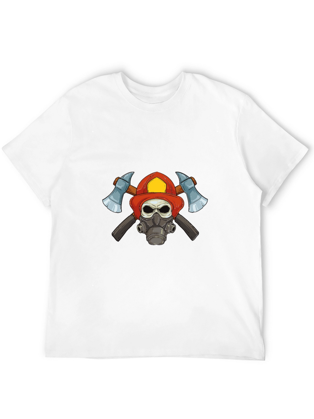 Firefighter Skull Graphic T-Shirt