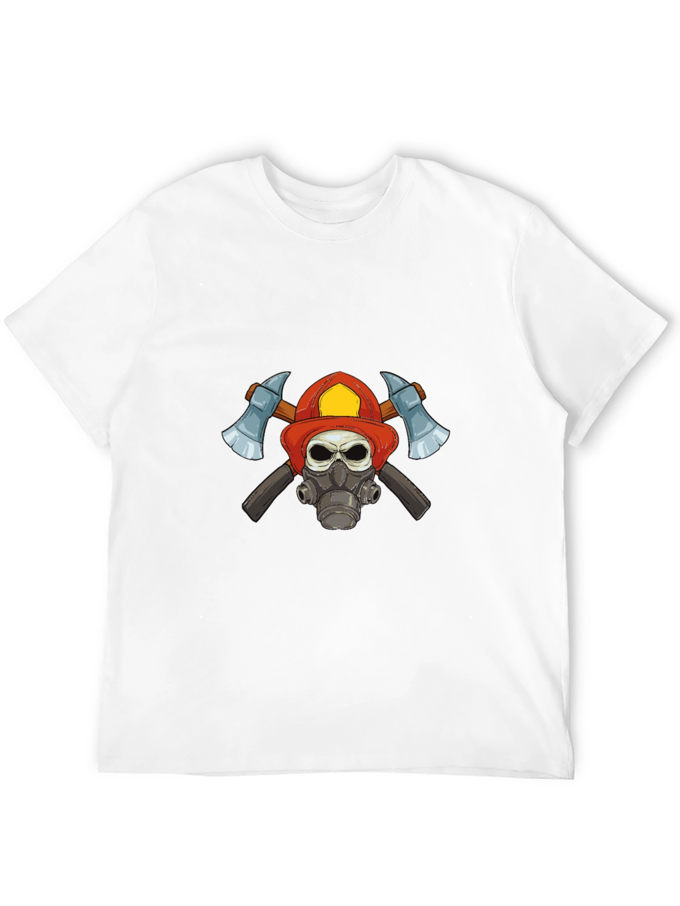 Firefighter Skull Graphic T-Shirt