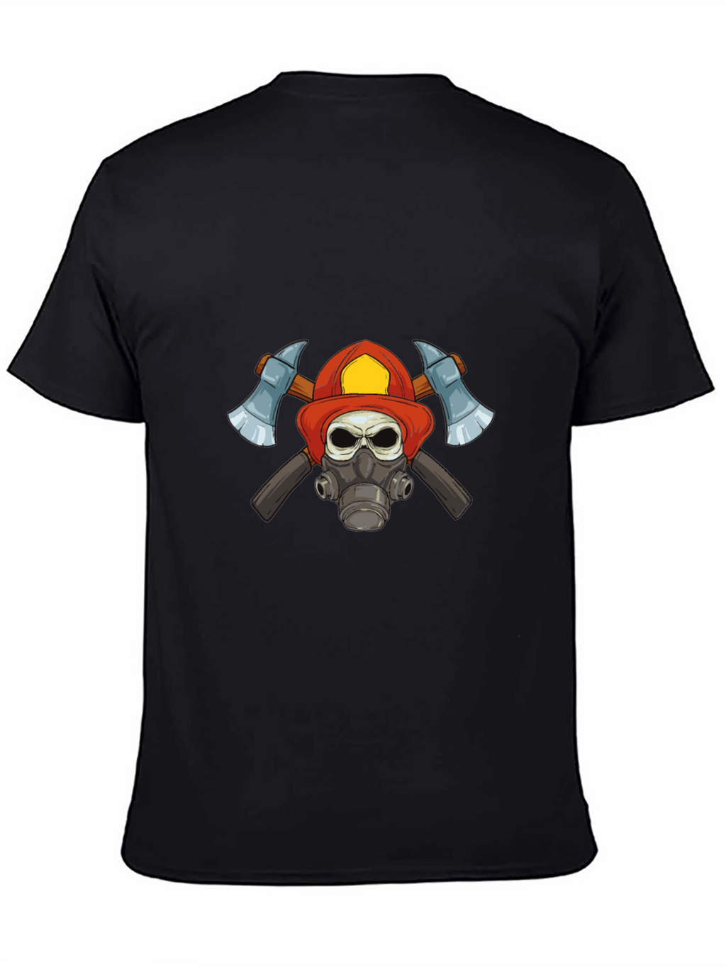 Firefighter Skull Graphic T-Shirt