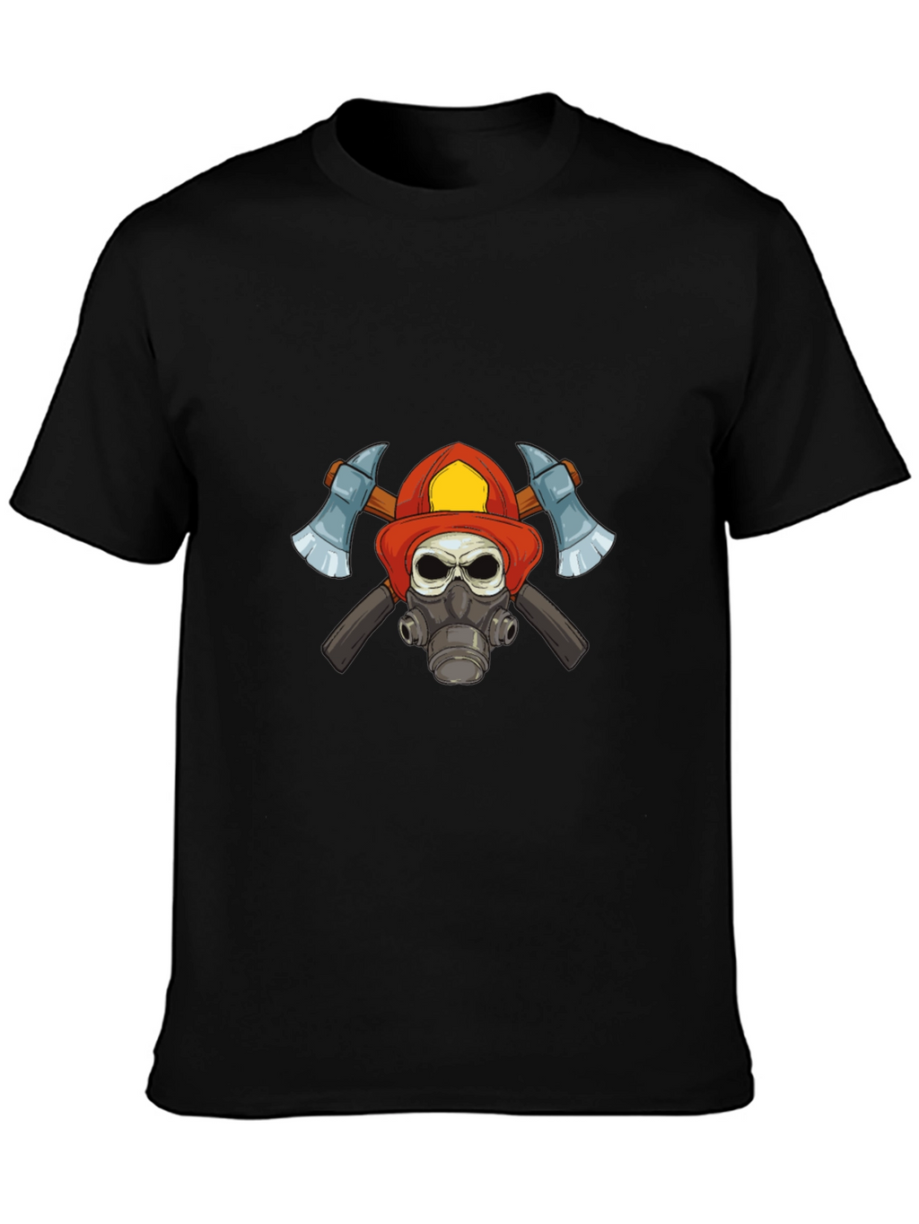 Firefighter Skull Graphic T-Shirt