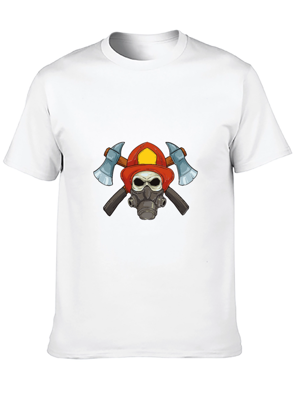 Firefighter Skull Graphic T-Shirt
