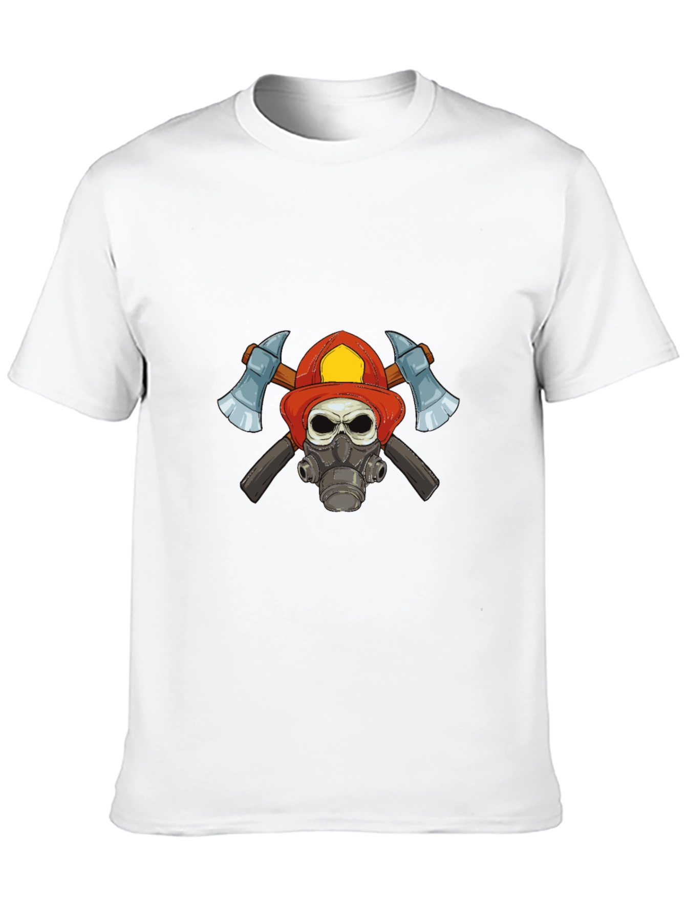 Firefighter Skull Graphic T-Shirt
