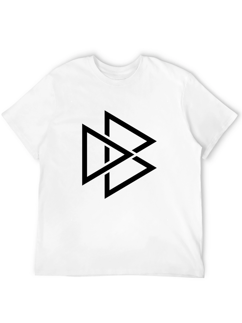 Geometric Triangle Graphic Tee - Black Casual T-Shirt